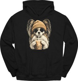 Papillon Hipster Dog Hoodie Gift For Dog Lover