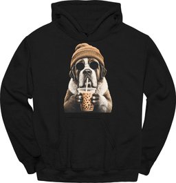 Saint Bernard Hipster Dog Hoodie Gift For Dog Lover