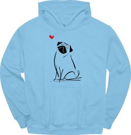 Pug Sketch Dog Hoodie Gift For Dog Lover