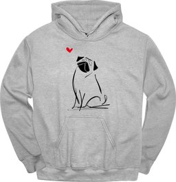 Pug Sketch Dog Hoodie Gift For Dog Lover