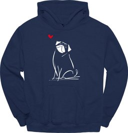 Pug Sketch Dog Hoodie Gift For Dog Lover