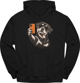 Rottweiler Selfie Dog Hoodie Gift For Dog Lover