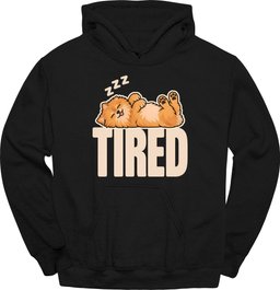 Pomeranian Tired Dog Hoodie Gift For Dog Lover