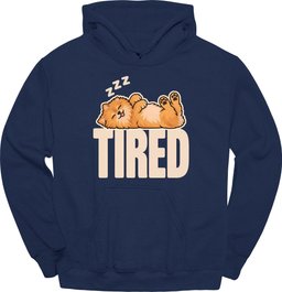 Pomeranian Tired Dog Hoodie Gift For Dog Lover
