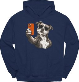 Pitbull Selfie Dog Hoodie Gift For Dog Lover