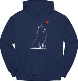Samoyed Sketch Dog Hoodie Gift For Dog Lover