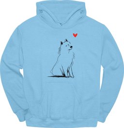 Samoyed Sketch Dog Hoodie Gift For Dog Lover