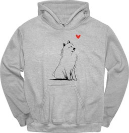 Samoyed Sketch Dog Hoodie Gift For Dog Lover