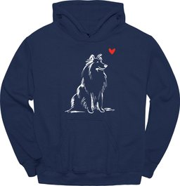 Shetland Sheepdog Sketch Dog Hoodie Gift For Dog Lover