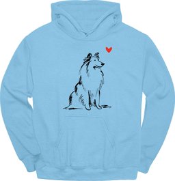 Shetland Sheepdog Sketch Dog Hoodie Gift For Dog Lover