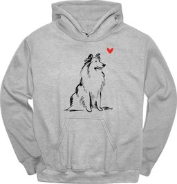 Shetland Sheepdog Sketch Dog Hoodie Gift For Dog Lover
