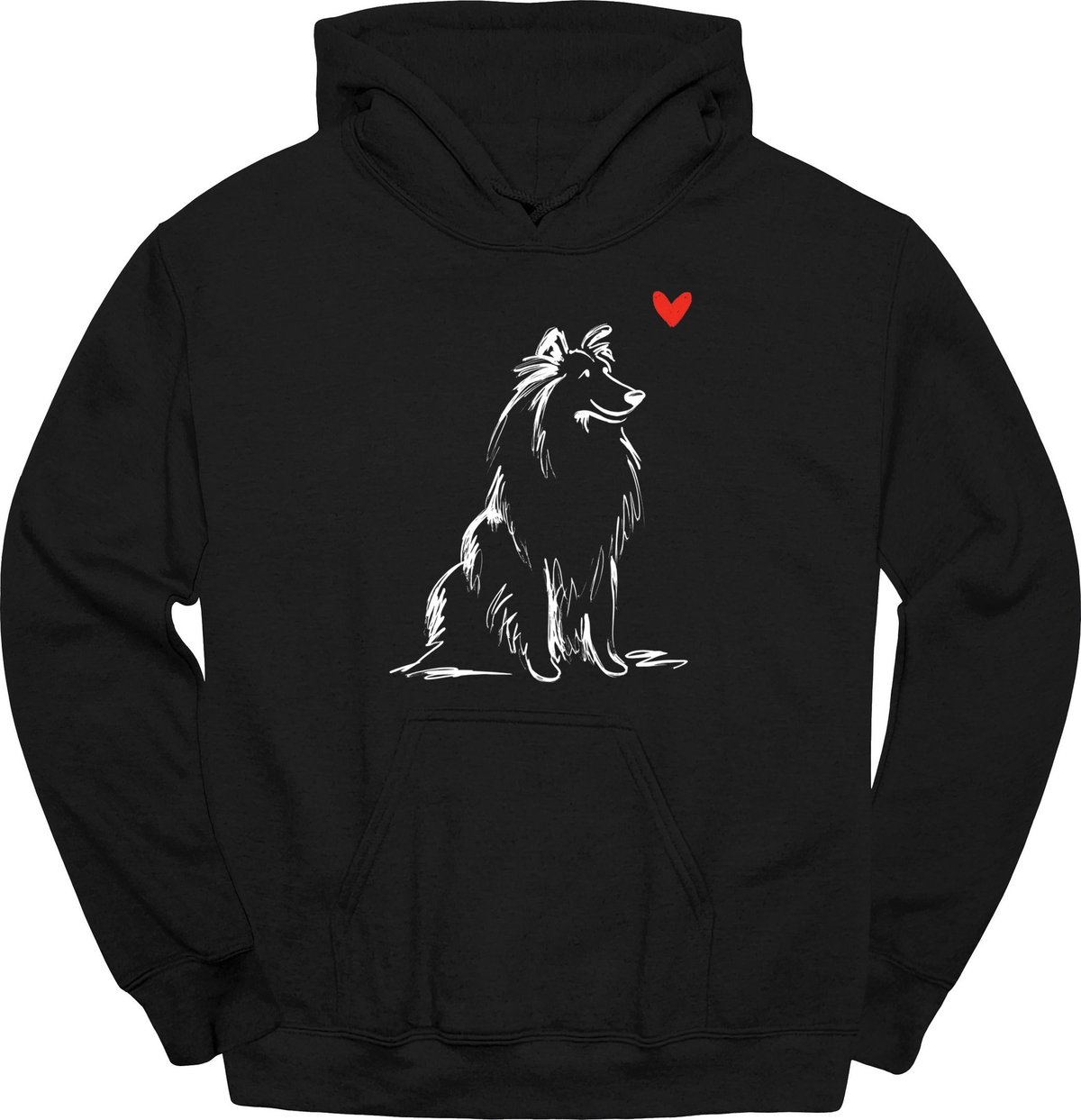 Shetland Sheepdog Sketch Dog Hoodie Gift For Dog Lover