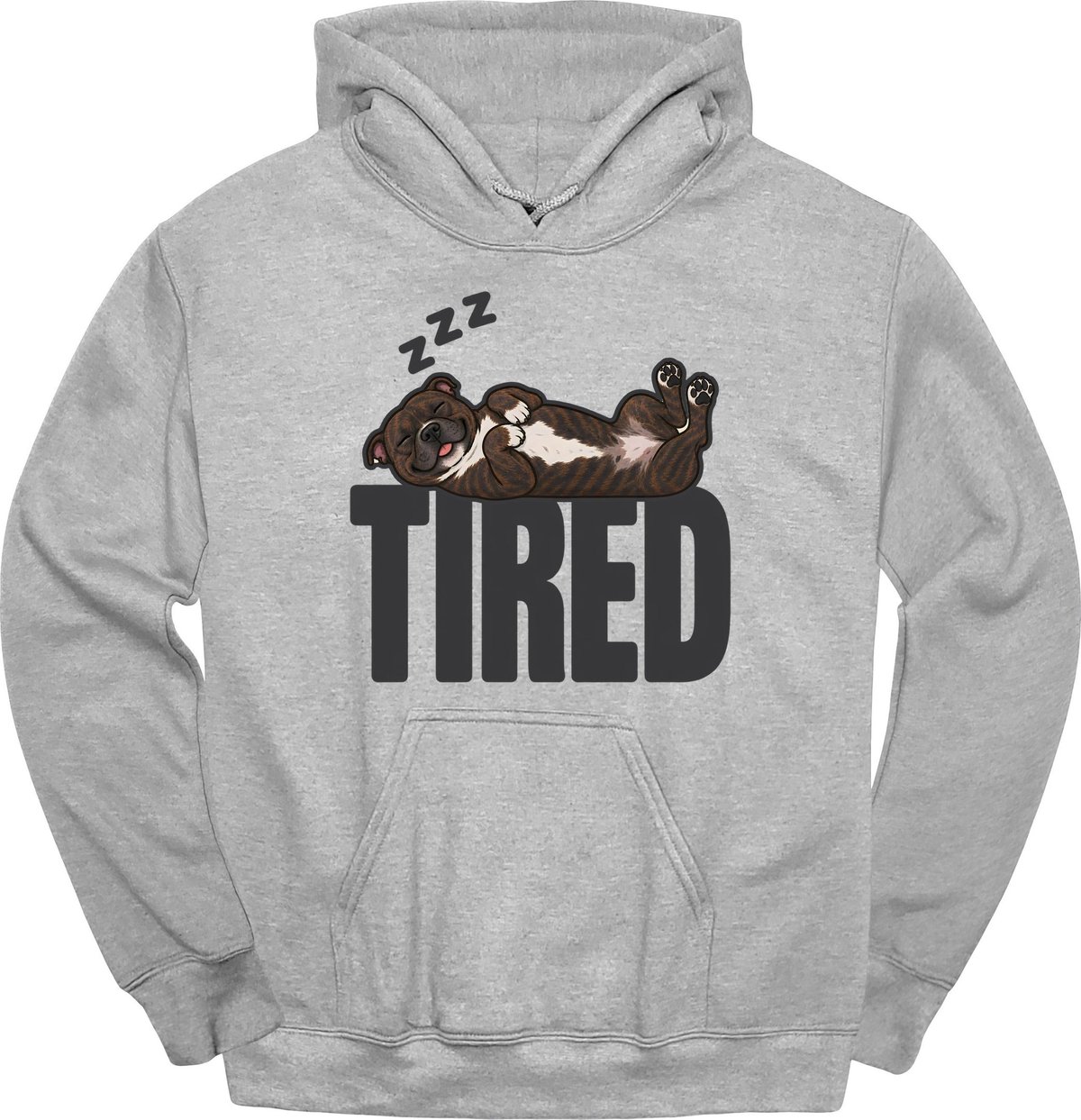 Staffordshire Bull Terrier Tired Dog Hoodie Gift For Dog Lover