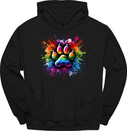 Splatter Paint Paw Hoodie Gift For Dog Lover
