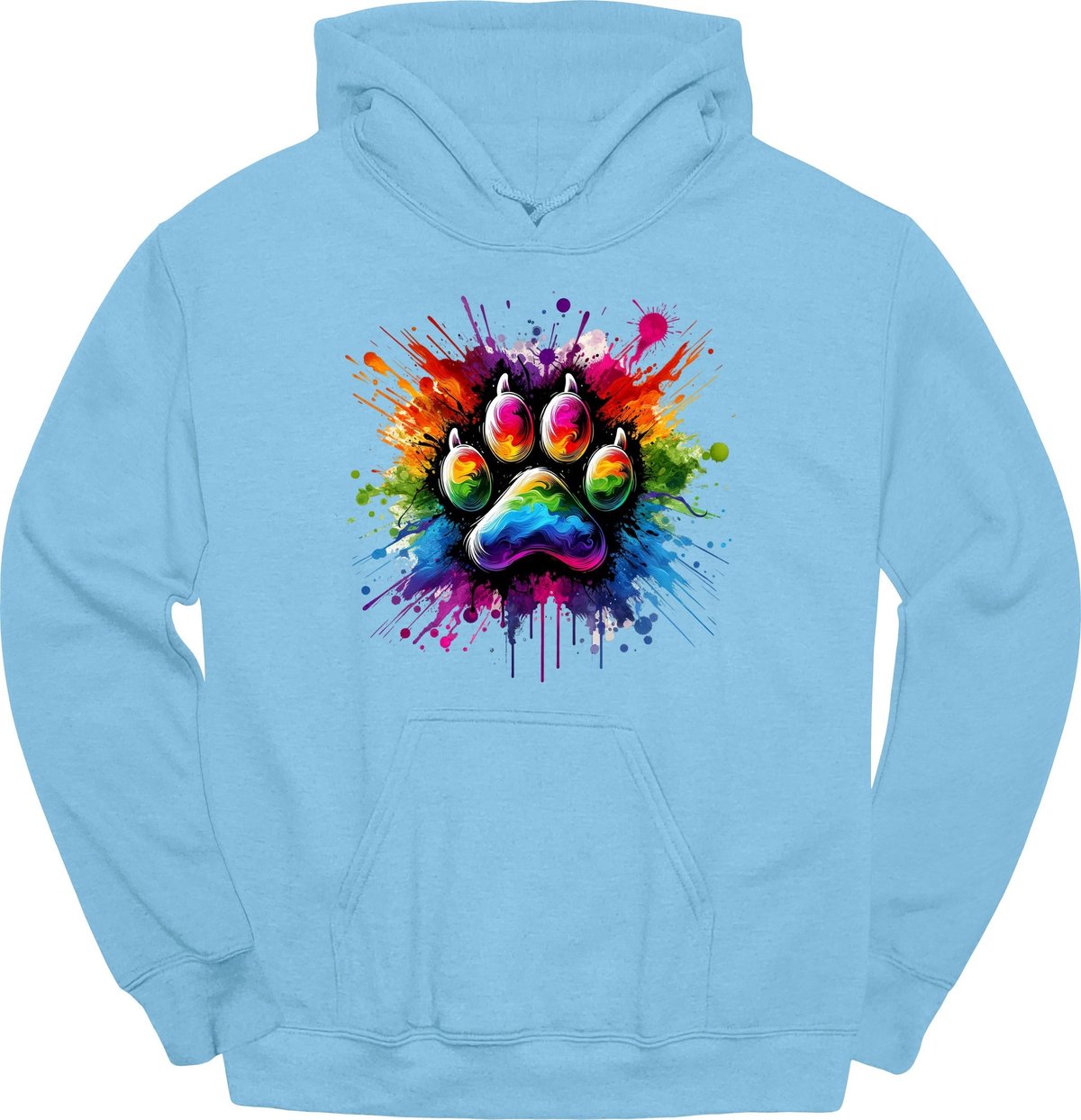 Splatter Paint Paw Hoodie Gift For Dog Lover