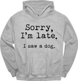 Sorry Im Late I Saw A Dog Hoodie Gift For Dog Lover