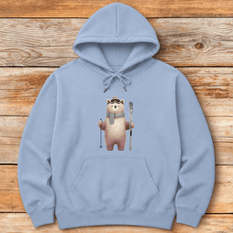 Cute Ski Bear Hoodie Gift For Skier