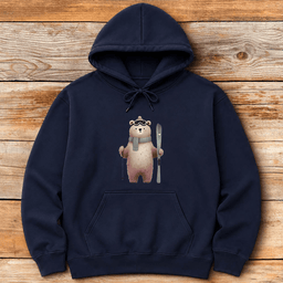 Cute Ski Bear Hoodie Gift For Skier