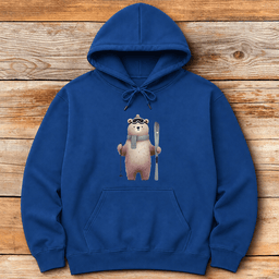 Cute Ski Bear Hoodie Gift For Skier