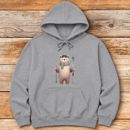 Cute Ski Bear Hoodie Gift For Skier