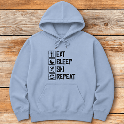 Eat Sleep Ski Repeat Hoodie Gift For Skier