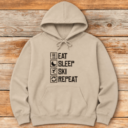 Eat Sleep Ski Repeat Hoodie Gift For Skier