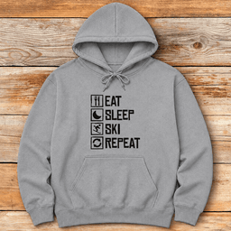 Eat Sleep Ski Repeat Hoodie Gift For Skier