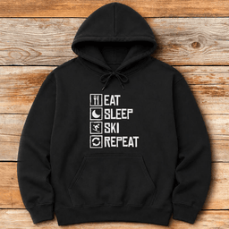 Eat Sleep Ski Repeat Hoodie Gift For Skier