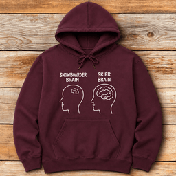 Big Brain Skier Hoodie Gift For Skier