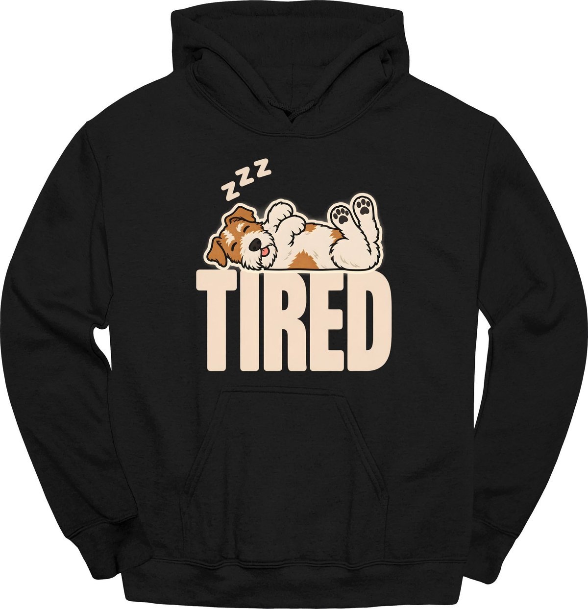 Wire Haired Fox Terrier Tired Dog Hoodie Gift For Dog Lover