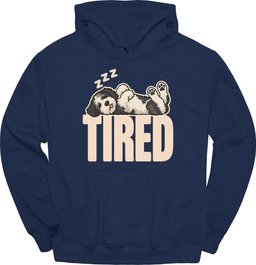 Sheepadoodle Tired Dog Hoodie Gift For Dog Lover