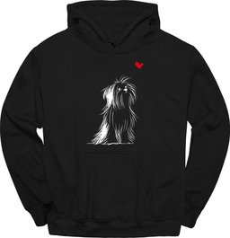Shih Tzu Sketch Dog Hoodie Gift For Dog Lover