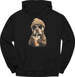 Staffordshire Pit Bull Hipster Dog Hoodie Gift For Dog Lover