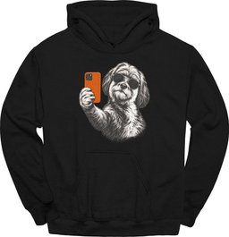 Tibetan Terrier Selfie Dog Hoodie Gift For Dog Lover