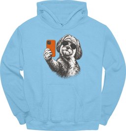 Tibetan Terrier Selfie Dog Hoodie Gift For Dog Lover