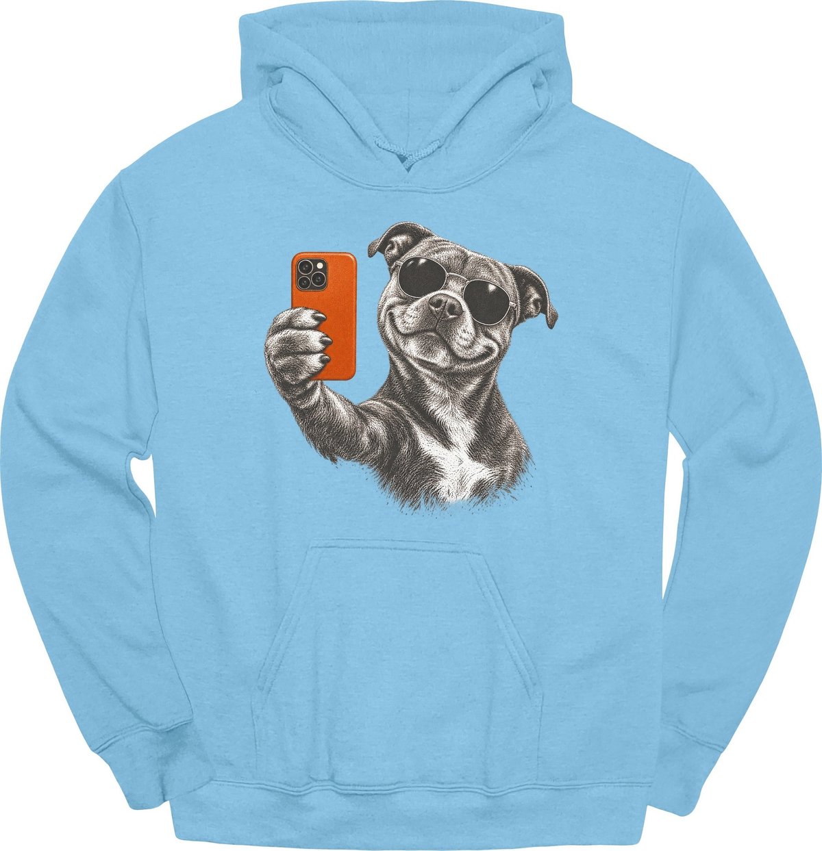 Staffordshire Bull Terrier Selfie Dog Hoodie Gift For Dog Lover