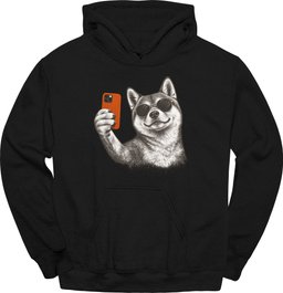 Shiba Inu Selfie Dog Hoodie Gift For Dog Lover
