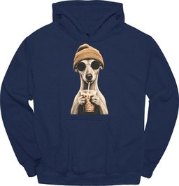 Whippet Hipster Dog Hoodie Gift For Dog Lover