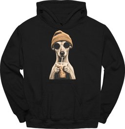 Whippet Hipster Dog Hoodie Gift For Dog Lover