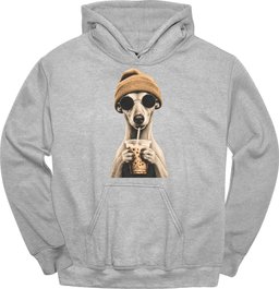 Whippet Hipster Dog Hoodie Gift For Dog Lover