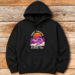 First Tracks Evade Tax Hoodie Gift For Skier
