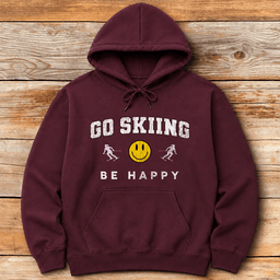 Go Skiing Be Happy Hoodie Gift For Skier