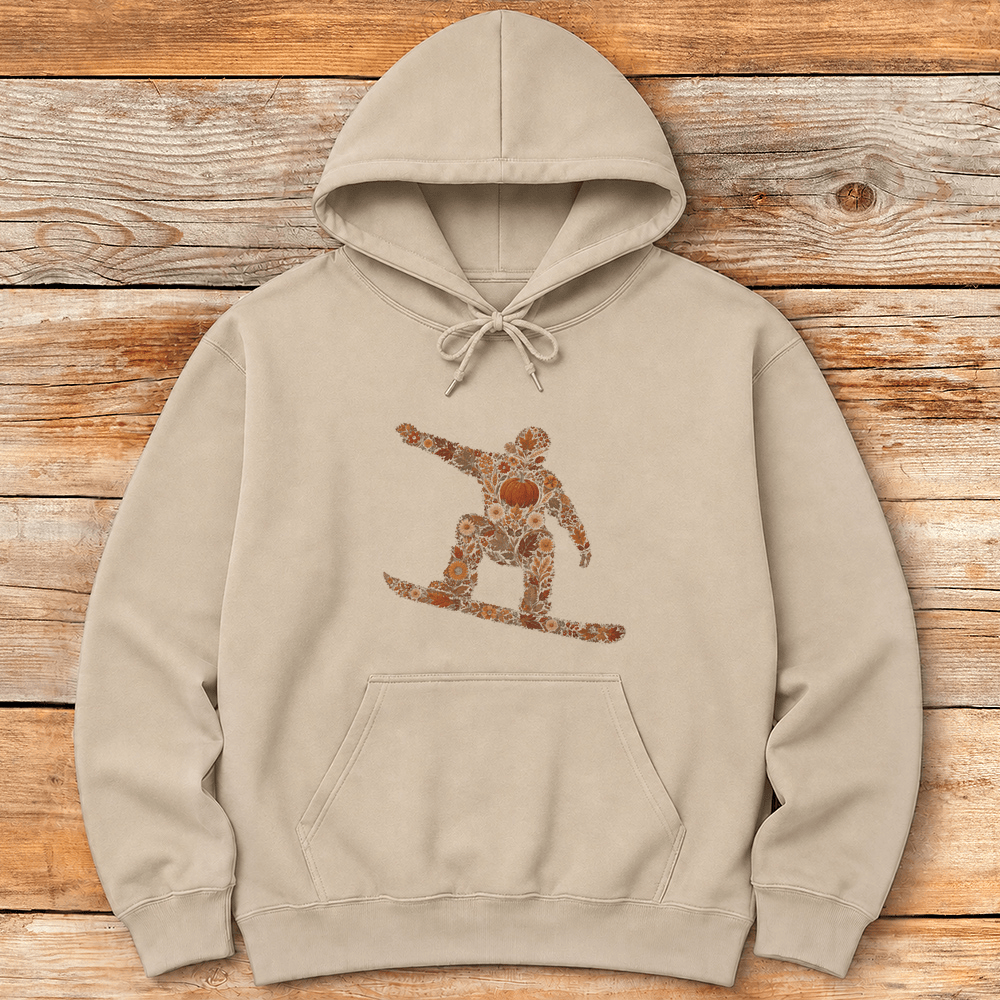 Fall Flower Snowboarder Hoodie Gift For Snowboarder
