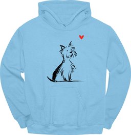Yorkshire Terrier Sketch Dog Hoodie Gift For Dog Lover