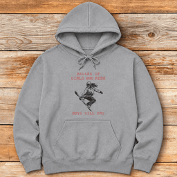 Girls Ride Boys Cry Hoodie Gift For Skier