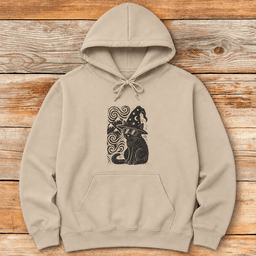 Enchanted Mountain Cat Hoodie Gift For Skier