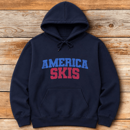 America Skis Hoodie Gift For Skier