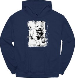 West Highland White Terrier Running Dog Hoodie Gift For Dog Lover