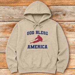 God Bless America Ski Hoodie Gift For Skier