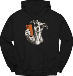 Whippet Selfie Dog Hoodie Gift For Dog Lover